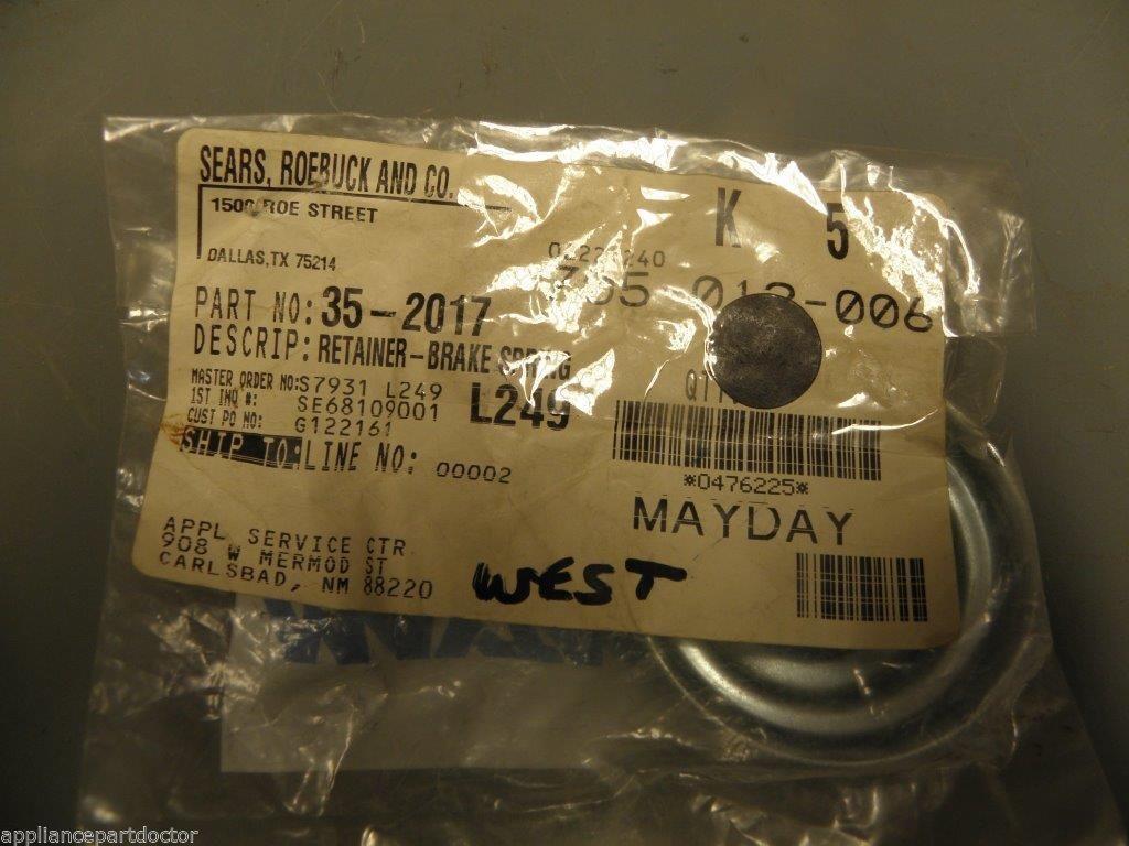 Maytag Crosley Amana Admiral Washer 35-2017 Brake Spring Retainer NEW IN BOX Maytag Crosley Amana Admiral Washer 35-2017 Brake Spring Retainer NEW IN BOX